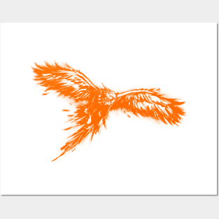 Phoenix, Mythical Firebird- Orange Version Posters and Art